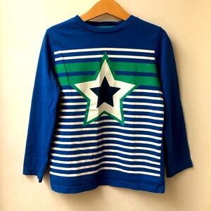 Mini Boden Star Long Sleeve Tee | Blue Green